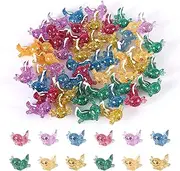 48pcs Mini Resin Axolotl Figurines, Glitter Miniature Axolotl Charms Toys Tiny Animal Cheap Figures for DIY Craft Garden Landscape Dollhouse Aquarium Ornament Home Decorations (6 Colors)