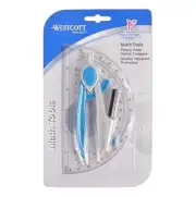 14558 Compass and Protractor Set with New Plastic Pencil for Math, 2-Piece
