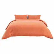 Cotton Waffle Duvet Doona Quilt Cover Set Double Queen Super King Rust