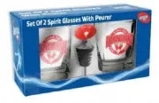 Sydney Swans Official AFL Gift Pack Set 2 Spirit Glasses and Spirit Pourer