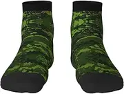[YANYU] Green Army Digital Camouflage Print Workout Everyday Socks For Men And Women All Seasons Comfortable Adult Socks