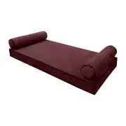 SLIPCOVER ONLY V5 Velvet Indoor Daybed Mattress Pillow Contrast Trim Twin AD368