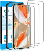 [LYWHL] for Google Pixel 9 Pro XL Screen Protector, 3 Pack Tempered Glass Film with Easy Install Frame Accessories, Sensitive Touch Fingerprint Unlock Bubble Free Phone Case Friendly