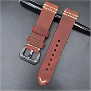 [ALMVIS] Leather Strap Vintage Handmade Watch Band 22mm 24mm Watch Strap Fit for Panerai Watch Bracelet(G,22mm)