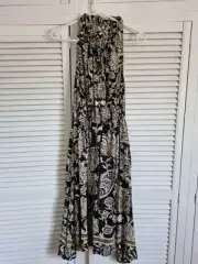 Witchery High Neck Midi Dress 100% Silk Size 6