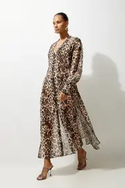 Printed Viscose Maxi Beach Dress