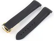 [DAYHOM] 20mm 21mm 22mm Curved End Silicone Rubber Watch Band Fit for Pagani Watch Fit for Huawei Fit for GT2 Magic Watch 2 Fit for Honor Fit for Samsung Galaxy Watch S3 S4(Black Blue 4)