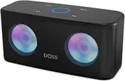 [DOSS] SoundBox Plus Portable Wireless Bluetooth Speaker with HD Sound and Deep Bass, Wireless Stereo Paring, Built-in Mic, 20H Playtime, Wireless Speaker for Phone, Tablet, TV and More.-Black