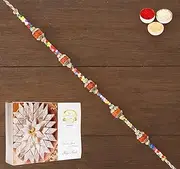 Ghasitaram Gifts Rakhi for Brother Rakhis Online - RM-766 Premium Rakhi with 400 GMS of Kaju katli