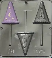 NEW 3 Cavity WIZARD HAT Chocolate Candy Plaster Clay Fondant Lollypop Mold