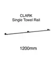 2 x Clark Single Towel Rails - Round - 1200mm - Matt Black
