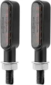 Motorcycle Indicators Flowing Turn Signal Lights Motorcycle Indicators MI&NI LED Turn Signal Light Flasher Amber Lamp Blinker For KA&WA&SA&KI Cafe Racer(RGB Yellow 6leds)