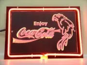 Parrot Enjoy Coca Cola 3D Carved Neon Lamp Sign 14" Beer Hanging Nightlight EY