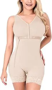 [Generic] Women's Bodysuit Waist Trainer Body Shaper Side Zipper Adjustable Breast Support Tummy Control Shaperwear