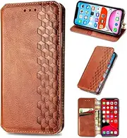 Compatible with Nokia C31 Cover,Compatible with Nokia C31 Magnetic Closure Flip Stand Wallet Card Holder Case Brown