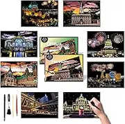 Scratch Painting Art Paper - Scratch Art for Adults & Teens: Premium DIY Craft Kit with Tools - Creative Adult& Teens Crafts for Home Decor & Stress Relief（Canada & America） A4-DESINIK