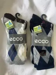 New Women's ECCO Argyle Bamboo Eco-friendly 3 pack Crew Dress Socks Size: 9 - 11