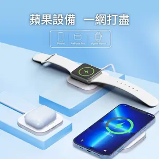 【GIGASTONE】手機立架 15W磁吸式無線充電盤｜適用iPhone/Apple Watch/MagSafe手機快充