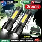 2X Super Bright 1200000lm LED Flashlight Tactical Torch Light USB Rechargeable