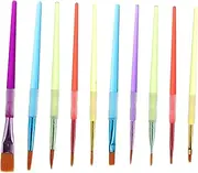 1set Painting Brush Portable Watercolor and Paint Tools with Flat Pointed Tips for Creative Art Projects for Childrens DIY Crafts and Detail Work 10pcs