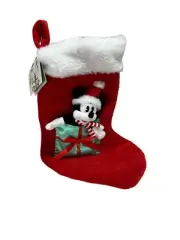 Disney Mickey Mouse Holiday Plush Present Christmas Stocking 17" L NWT