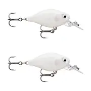 2x Rapala 3.5cm X Light Crank Mid Run Crankbait Fishing Lures - Pearl White