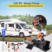 12V Portable Macerator Waste Pump 12GPM for RV Sewage Suction 3.2FT Lift 10FT US