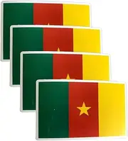 QTAOEIONG 4 Pcs Cameroon Flag Decal Adhesive Stickers Self Adhesive Sticker