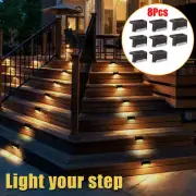 8x Solar LED Bright Deck Lights Outdoor Garden Patio Railing Decks Path Lighting