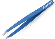 Tweezers Professional Slanted Tweezer for Facial Hair Women & Men Stainless Steel Precision Tweezers for Ingrown Hair Tweezers (Black) (Blue)