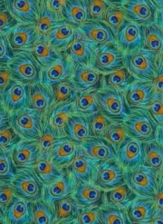Timeless Treasures Peacock Feathers packed 100% Cotton Fabric sold by the yard