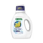 Sun Products 73943EA Ultra Free Clear Liquid Detergent, Unscented, 36 Oz Bottle