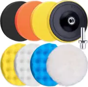 9 Pieces 5 Inch Buffing Pads Kit Foam Buffer Polisher Pads 5 Inch Hook and Loop