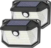 Solar Outdoor Lights, 2-Pack Super Bright 178 LEDs Motion Sensor Wall Light with 270° Wide Angle & 3 Modes, Waterproof Solar Powered Security Light for Patio Garden Garage Front Door