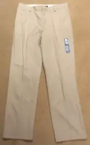 Dockers Men’s Khaki Beige Flat Straight Fit Chino Dress Pants 33x32 NWT!!!