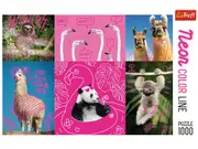 Neon Colour Line Animals 1000 Piece-Puzzle
