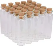 MaxMau 20ml Small Glass Bottles,Tiny Vials,Jars with Cork Clear