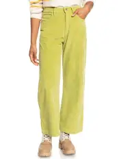 [Roxy] Surf on Cloud Corduroy Wide Leg Trousers in Fern