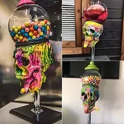 Halloween Skull Cool Bubble Gum Machine Gumball Vending Machine Dispenser Candy Skull Decorations Cool Halloween Decoration Peculiar Desktop Atmosphere Ornamen