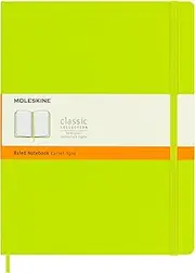 Moleskine Ruled Classic Hard Cover Notebook, Extra Large, Lemon Green XL