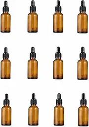 30 ml PCS Professional 30ml Thick Dark Amber Glass Tincture Bottle - Leakproof Eye Dropper Amber Glass Bottle for Essential Oils Storage and Travel 12PCS
