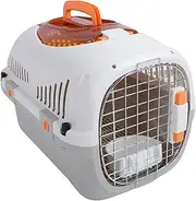 Airline Approved Pet Carrier, Hard Plastic Shell Wire Door Travel Dog Crate for Small Cat and Puppy, Portable Versatile Fashion Dog Kennel for Air and Travel