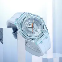 在飛比找蝦皮購物優惠-ONOLA 3856 時尚 情侶 手錶 學生 透明殼 矽膠帶