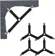 Bed Sheet Straps, 4 Pcs Adjustable Elastic Sheet Fasteners Fitted Shee