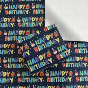 Birthday Wrapping Paper with Cut Lines for Boys Girls Kids Men Women Holiday Bir