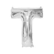 Silver T Alphabet Foil Balloon 86cm Birthday Party Decor Supplies AUS Stock