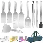 Grill Accessories Kit 9 Piece Griddle Tools Set Stainless Steel with Bakelite