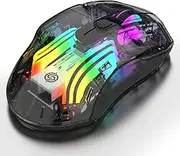 Wirel 2.4G Bt5.0 Wired Tri-Mode Rechargeable Gaming, 3600Dpi Adjustable E-Sports Mice, Lig Ng, Lightweight and Ergonomics Design, Comfortable Quiet Buttons, Long Endurance Battery, for Black