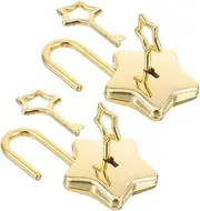 LIFKOME 2 Sets Shaped Padlock with Key Portable Mini Lock for Diary Notebook Storage Box Handbag DIY Projects Personal Privacy Security Golden