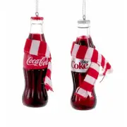 Coca-Cola Bottle With Scarf Ornaments, 2 Pack